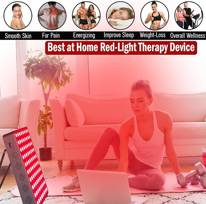 Red Light Therapy Device for Full Body & Face, 660nm & 850nm, Near Infrared Dual-Chip Clinical Grade LED Panel for Beautiful Skin, Weight & Pain Management and Overall Wellness (400-Watts 80-LED)