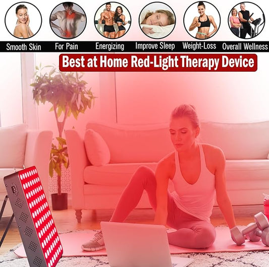 Red Light Therapy Device for Full Body & Face, 660nm & 850nm, Near Infrared Dual-Chip Clinical Grade LED Panel for Beautiful Skin, Weight & Pain Management and Overall Wellness (400-Watts 80-LED)