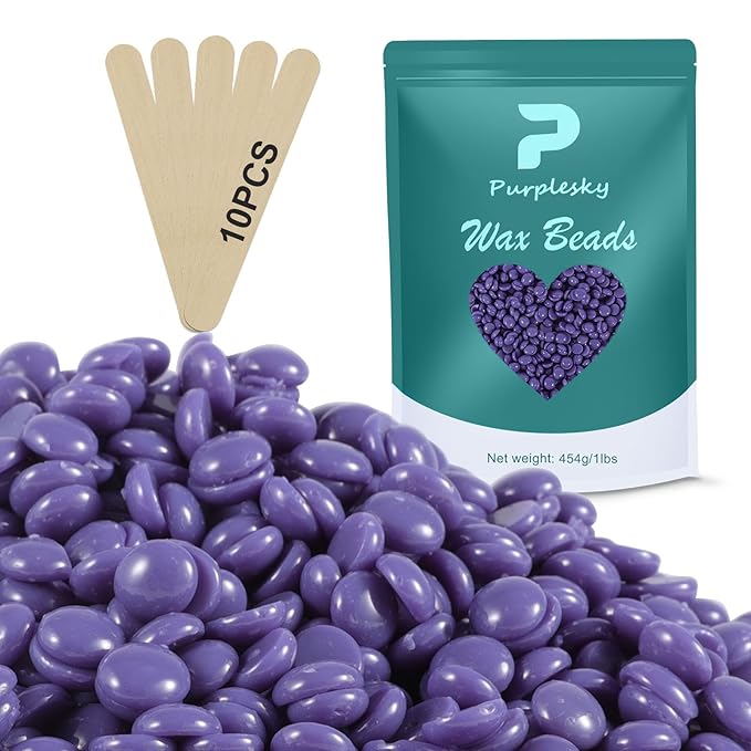Wax Beads for hair removal- 1lb Hard Wax Professional Beans - Low Termperature Stripless Melting Wax for Body, Leg, Bikini Back, Nose, Upper Lip, Facial, Underarm - Brazilian Painless Waxing