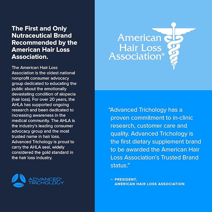 Advanced Trichology FoliGROWTH™ Hair Growth Supplement for Thicker Fuller Hair | Approved* by the American Hair Loss Association | Revitalize Thinning Hair - 90 Count (Pack of 1)