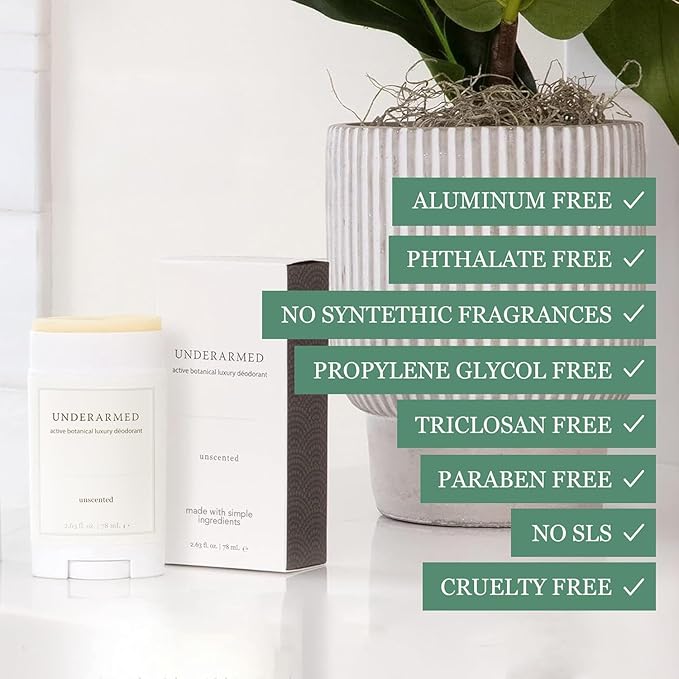 Super Natural Goods Citrus + Juniper Aluminum-Free Deodorant Stick, 3-Month Supply, 100% Natural, Vegan, Cruelty-Free