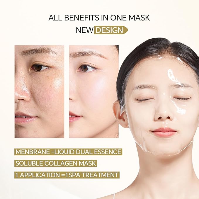 Bioactive Collagen Revitalizing Facial Mask for Women & Men Skin Care SPA,10+10 Packs Separated Essence and Powder Membrane, Moisturizing,Soothing,Repair,Firming, Anti-Aging (10 pairs)