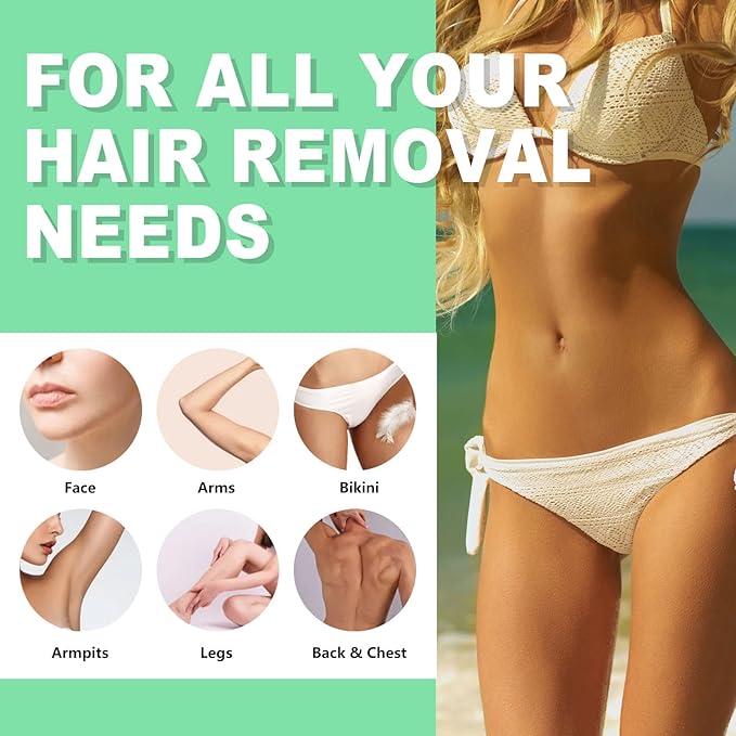 Hard Wax Beads Bulk, 3lb Unscented Stripless Spa Wax Beans for Brazilian Waxing, Bikini, Body, Back, Chest, Leg, Armpit, Face, Wax Beads for Sensitive Skin Coarse Hair Removal from Root