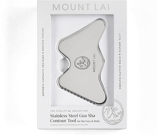 Mount Lai The Vitality Qi Stainless Steel Gua Sha Contour Tool - Face & Body Guasha Tools for Self-Care, Sculpting, Puffiness Relief & Muscle Tension Massage