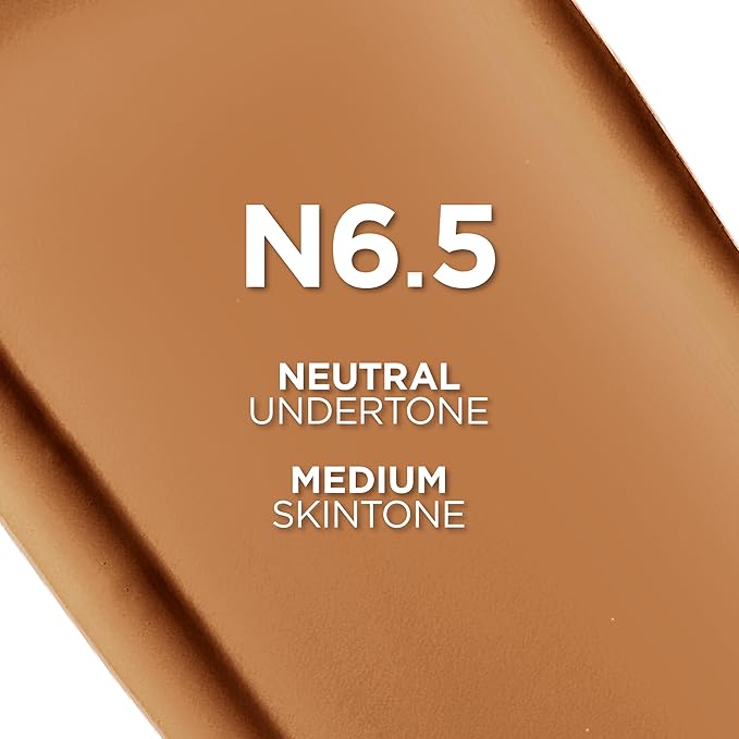 L'Oreal Paris True Match Super-Blendable Foundation, Medium Coverage Liquid Foundation Makeup, N6.5, Medium Deep, 1 Fl Oz