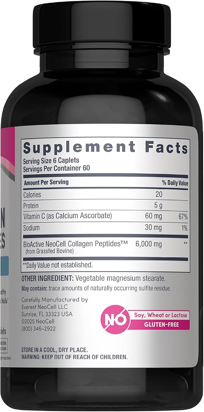 NeoCell Super Collagen Plus Vitamin C, Skin, Hair and Nails Supplement, Includes Antioxidants, Tablet, 360 Count, 1 Bottle