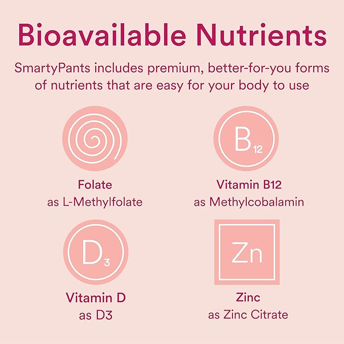 SmartyPants Multivitamin Gummy for Women 50 and Over: Omega 3 Fish Oil (EPA/DHA), Methylfolate, CoQ10, Vitamin D3, C, Vitamin B12, B6, A, K & Zinc, Biotin, Gluten Free, 120 Count (30 Day Supply)