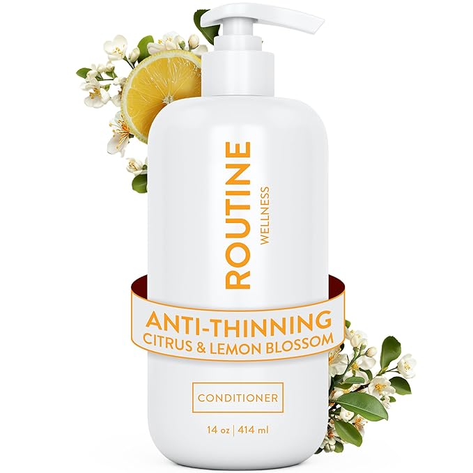 Routine Wellness Anti-Thinning Deep Conditioner for Thinning Hair - DHT Blocker for Hair Loss in Men & Women - Promotes Healthy Hair - Citrus & Lemon Blossom 14oz