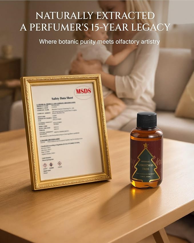 Aromadd Christmas Tree Diffuser Oil Inspired by Luxury Hotel Scent, Essential Oils for Waterless Diffuser, Festive Pine & Cedarwood Amber, Long-Lasting Home Fragrance - 3.38 fl oz (100 mL)