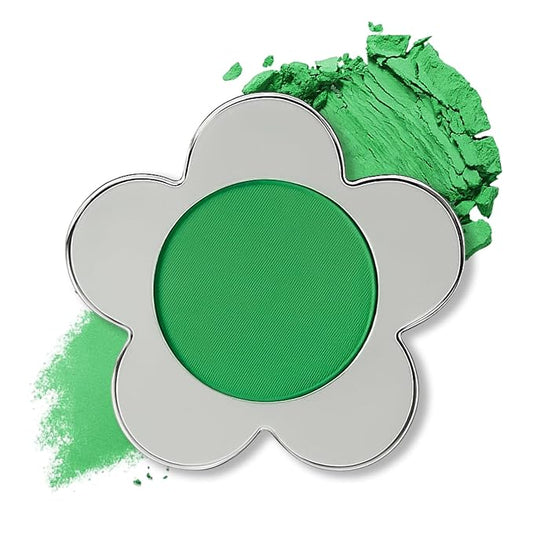 Erinde Bright Lime Green Matte Eyeshadow Palette, Velvet Eye Shadow Compact Powder Primer Base Makeup, Long-Lasting Eye Makeup, Ultra-Blendable, Pigmented Color, Vegan Formula, 117
