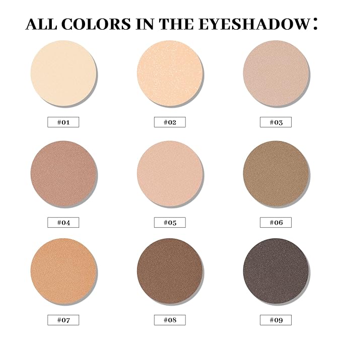 Neutral Eyeshadow Palette, Nude Eyeshadow Palette, Matte Eye Shadow Makeup Palette with Mirror, Long-Lasting Wear, Vegan, Cruelty-Free - 0.5oz