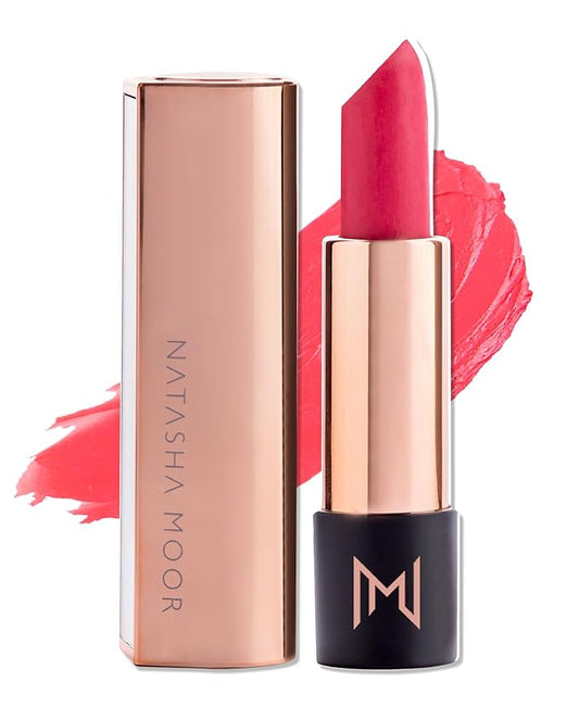 NATASHA MOOR Silk Suede Lipstick: Long-Lasting, Hydrating Semi-Matte Finish - Creamy, Cruelty-Free Formula - Silky Smooth and Highly Pigmented - EMPIRE