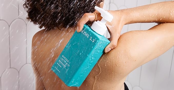 Medix 5.5 Glycolic Acid + Lactic Acid Exfoliating Body Wash Gel | KP Bump Eraser | AHA Exfoliant Skin Care Body Cleanser | Keratosis Pilaris & Acne | Anti Aging AHA Foaming Body & Face Wash, 2-Pack