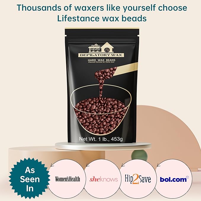 Lifestance Coffee Waxing Beads, 1LB Coarse Hair Removal Wax Beans for Face, Eyebrow, Brazilian Bikini, Sensitive Skin at Home for Women and Men
