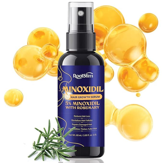 5% Minoxidil Hair Growth for Men and Women: Extra Strength Minoxidil Hair Loss Treatment Serum with Rosemary for Faster Stronger Thicker Hair Growth 2 FL OZ