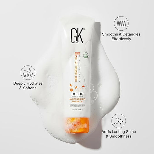 GK HAIR Shampoo &Conditioner set,Travel Size-Curly Hair Shampoo & Conditioner For Color Protection-Made with Aloe vera,Parki Butter-Free of Parabens Phthalates & Sulfate Free (3.4 Fl Oz)