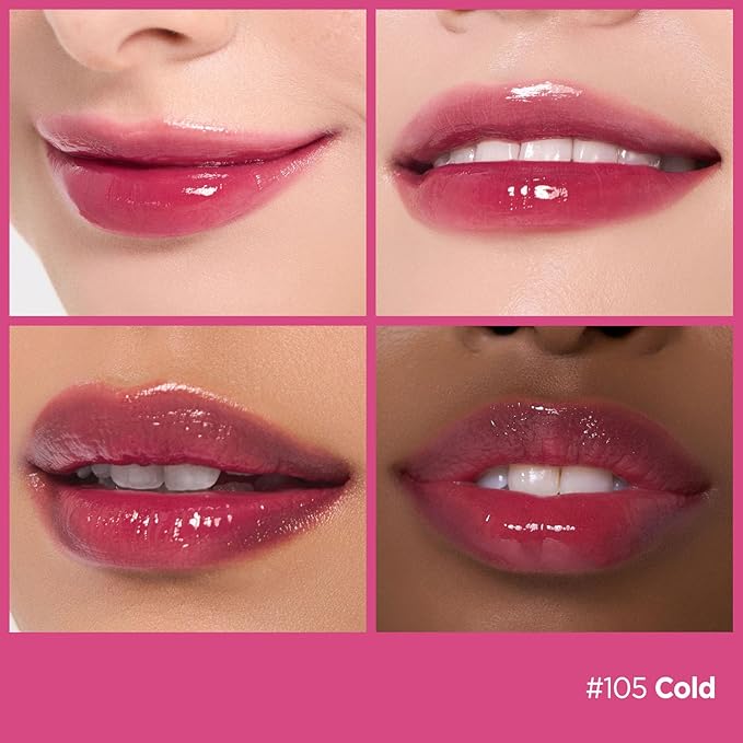 Laka Fruity Glam Lip Tint Mini, 1.9g/0.07oz, Glowing Lip Stain with Wide Color Spectrum, Hydrating & Lightweight Texture, Long-Lasting Bold Stain, Non-Sticky, Vegan, K-Beauty (#105 Cold)