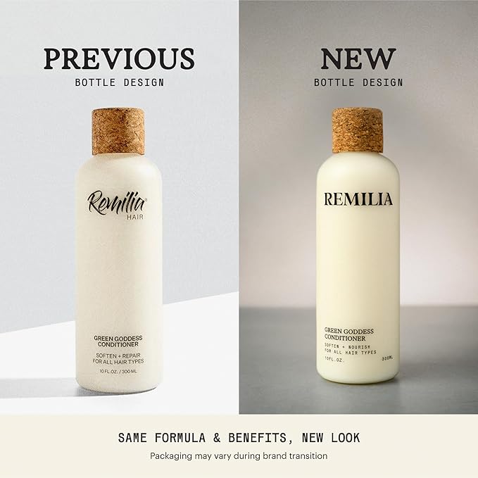 REMILIA Green Goddess Conditioner for Damaged Hair – With Avocado Oil, Coconut Oil, & Green Tea Extract – Detangling, Moisturizing, Vegan – Made in USA – 8.5 fl oz