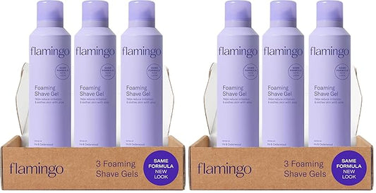 FLAMINGO Women's Foaming Shaving Gel with Aloe Vera, 6.7oz - 3ct (Pack of 2)