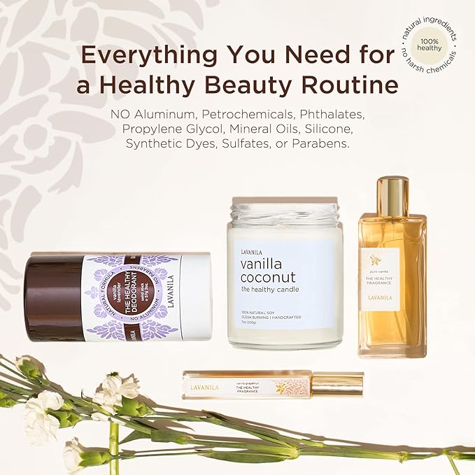 Lavanila Vanilla Eucalyptus Aluminum Free Deodorant 2-Pack (2 Oz Each) - Solid Stick Deodorant for Men and Women, Natural Vegan Formula, Made In USA