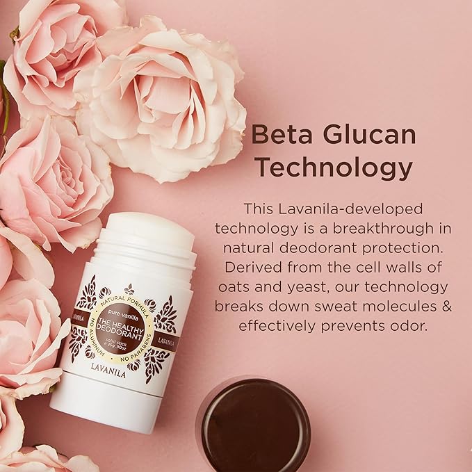 Lavanila Pure Vanilla Deodorant for Women 2-Pack (2 Oz Each) - Natural Aluminum Free Solid Stick Deodorant, Made In USA, Vegan