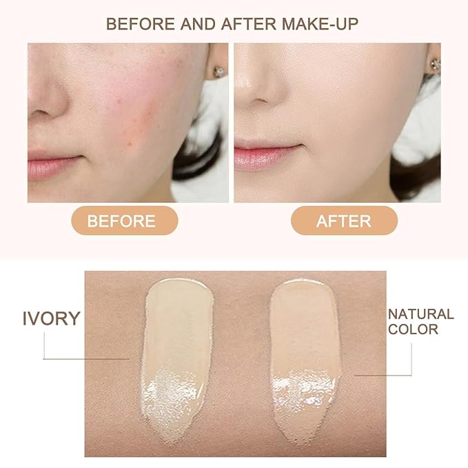 Linasi Clear Cover Beauty Cream - Air Cushion CC Cream, Moisturizing Concealer, Long Lasting Makeup (A-Lvory)