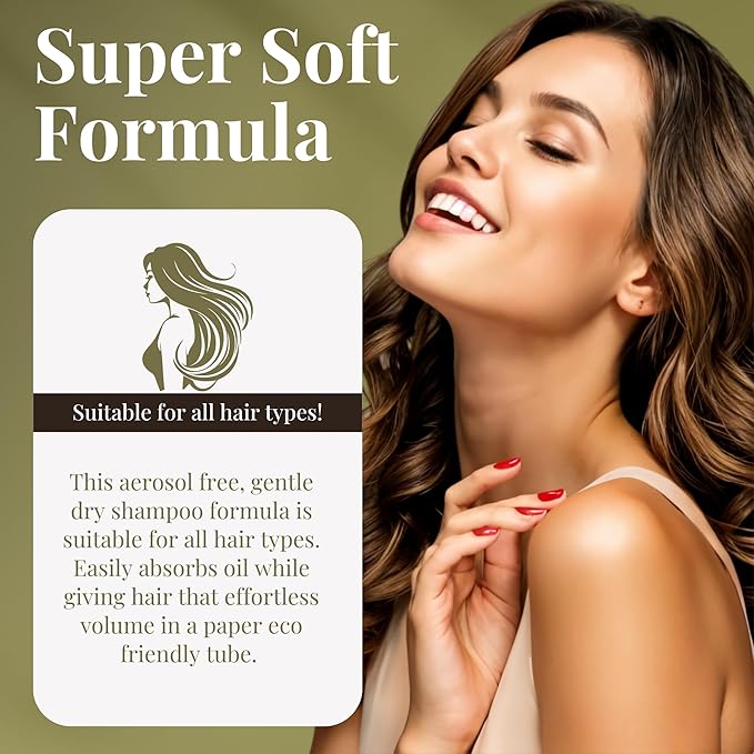 Dry Shampoo Powder | Natural Refreshing Non-Aerosol Organic Shampoo For Women & Men | Artificial Fragrance Free With Less Grease | Travel Size Eco-Friendly Paper Shaker Tube | Light Hair - 2oz