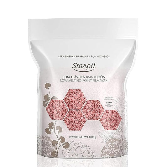 Starpil Wax 1000g / 2.2 lb Pink Hard Wax Beans for Painless Hair Removal, Stripless Wax Beads , Polymer Blend Low Temperature Wax for Face, Bikini, Brazilian, Legs, Underarm, Back and Chest.