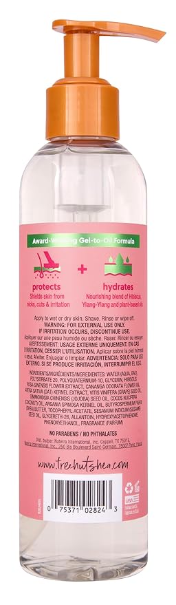 Tree Hut Pink Hibiscus Moisturizing Shave Oil, Gel-to-Oil Formula, Ultra Hydrating Barrier for a Close, Smooth Shave, For All Skin Types, 7.7 fl oz