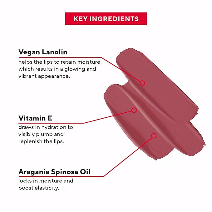 Mirabella - Sealed with a Kiss Full-Coverage Moisturizing Lipstick, Richly Pigmented, Creamy Lip Makeup, Hydrating Mineral-Based Lip Color with Antioxidant Vitamin E, Shine Shades, Coral Crush