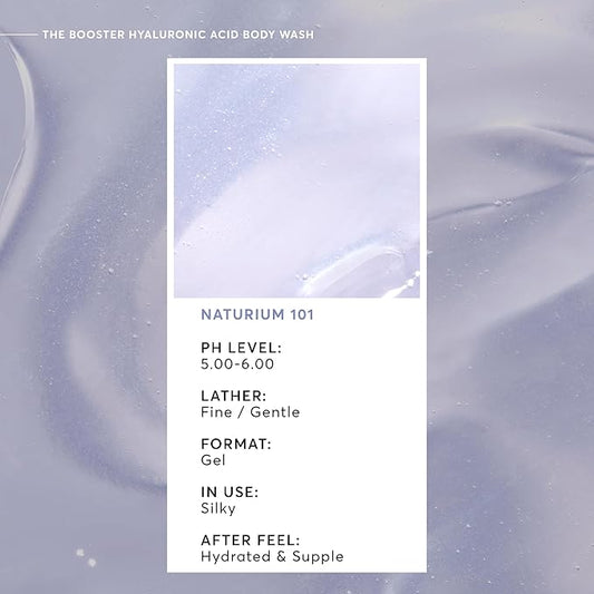 Naturium The Booster Hyaluronic Acid Body Wash, Hydrating & Moisturizing plus Minimizes Dryness, with Glycerin & Vitamin B5, 16.9 oz