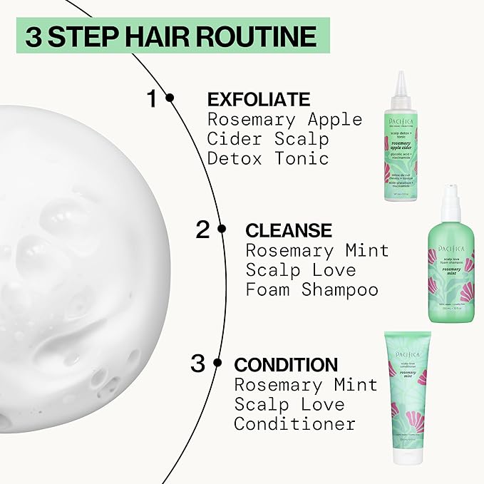 Pacifica Rosemary Mint Scalp Detox Shampoo – Clarifying Shampoo for Dry Flaky Scalp, Removes Buildup & Excess Oil, Invigorating Rosemary + Mint Clean Beauty Vegan Dermatologist Tested