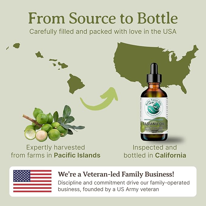 Bella Terra Oils Pure Tamanu Oil for Hair and Skin – 1 gallon, Nutrient-Rich, Hair Shine Enhancer, Deeply Hydrating, Fast Absorbing