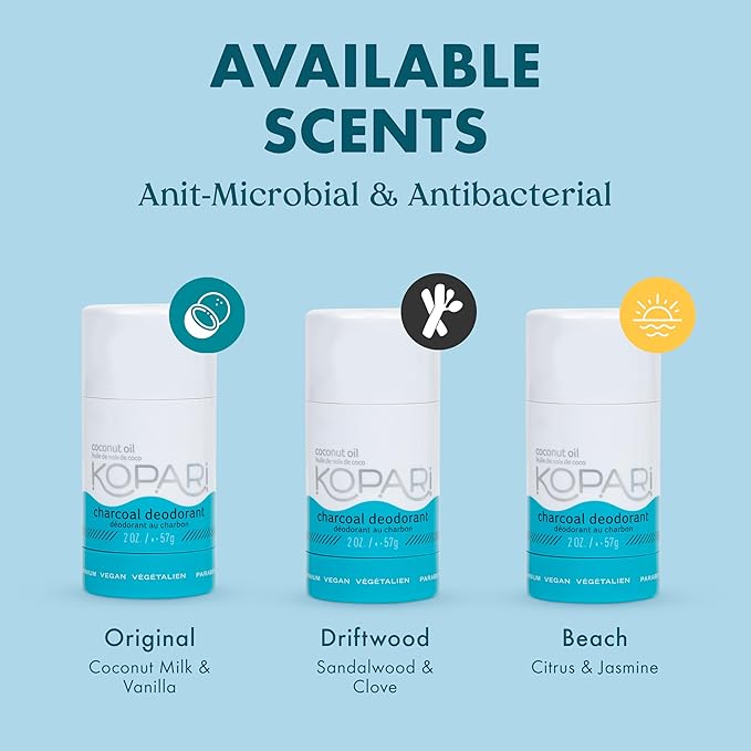 Kopari Aluminum Free Coconut Deodorant, Non Toxic & Clean Plant-Based, No Aluminum, Parabens or Baking Soda, Long Lasting Protection, Beach 2 oz