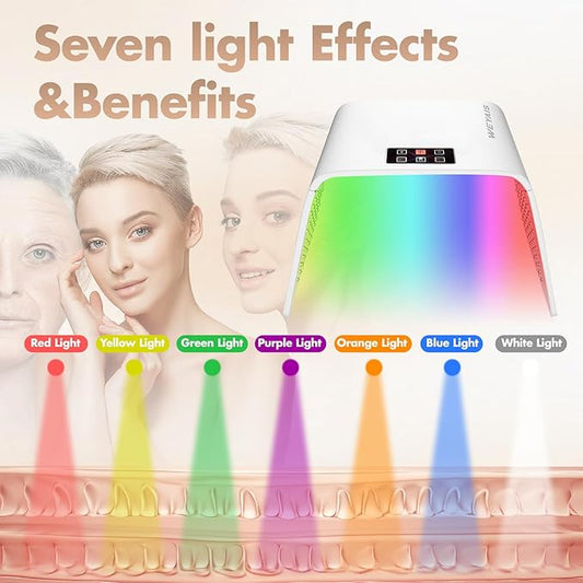 Red Light Therapy for Face, Led Face Mask, Light Therapy Blue Red Light Therapy Mask at Home, 7 Colors LED Face Tool Light Therapy