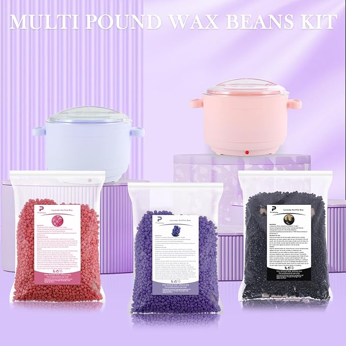 Wax Beads Bulk - 3.3lb Wax Beans Supplies for Esthetician - Professinal Painless Waxing for Face, Upper Lip, Bikini, Leg, Women Natural Melting Kit - Hypoallergenic Hard Wax Beads Bulk