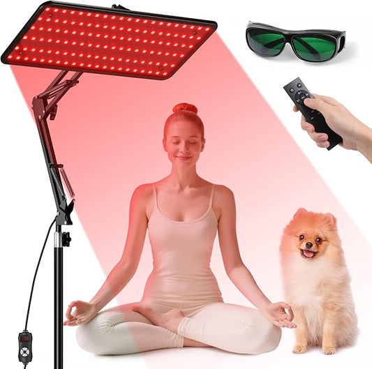 Morfone Red Light Therapy for Face and Body - Wireless Magnetic Remote, 660nm 850nm 940nm 3 in 1 Red Infrared Light Therapy Lamp with Stand with Large Panel, Therapy Device at Home, Gifts for Women