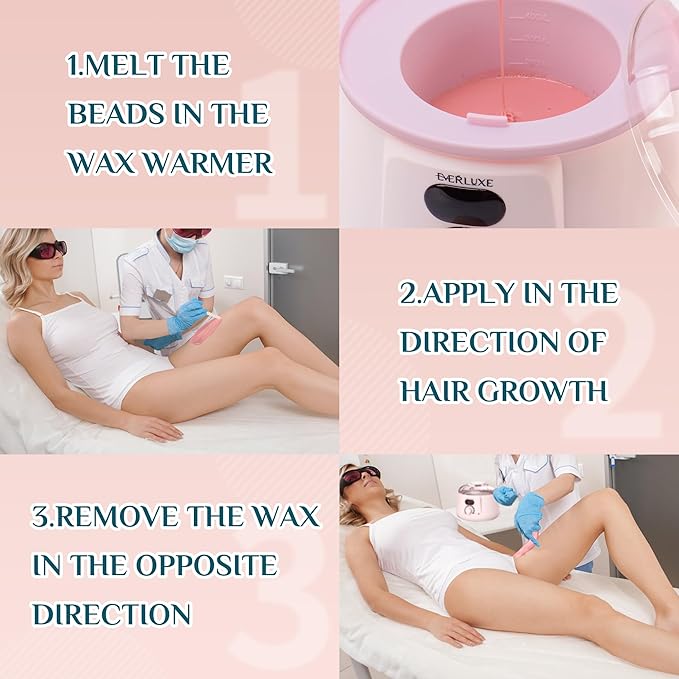 Wax Beads 2lb, Hard Wax for Hair Removal, Hypoallergenic Wax for Sensitive Skin, Facial Waxing, Brazilian, Bikini Waxing