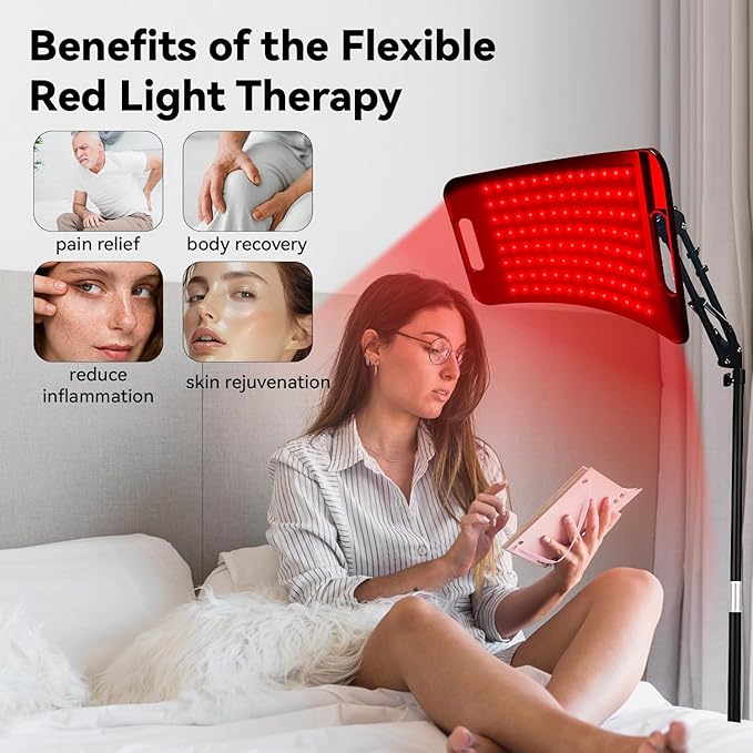 Infrared Light Therapy Panel with Stand, 660nm Red Light and 850nm Near Infrared LED Red Light Therapy Device at Home