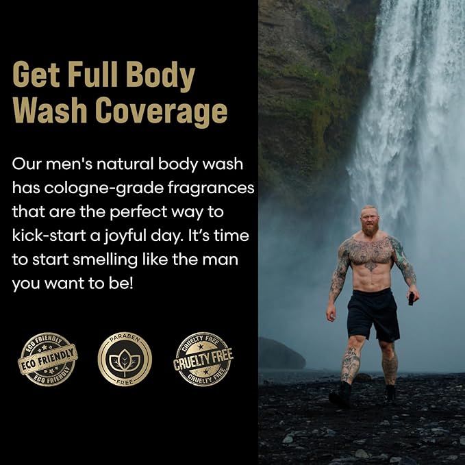 The Beard Struggle Men's Body Wash Valhalla's Gates - Gold Collection - Skin Cleaning Agent - Natural Body Wash - Shower Gel Liquid Soap - 240 mL / 8 US. fl. oz.