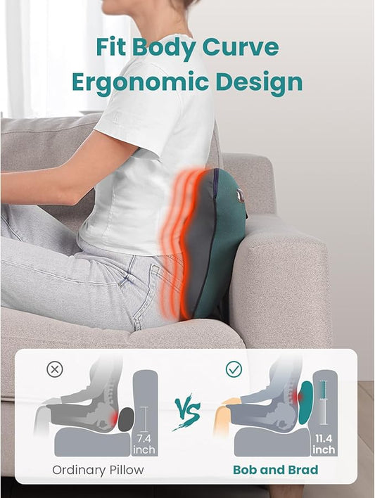 BOB AND BRAD Back Massager with Heat FSA Eligible/HSA Eligible, EZBack Corded Neck Massager for Pain Relief Deep Tissue, Shiatsu Back and Neck Massage Pillow, Full Body Use, Ideal Gifts for Women Men