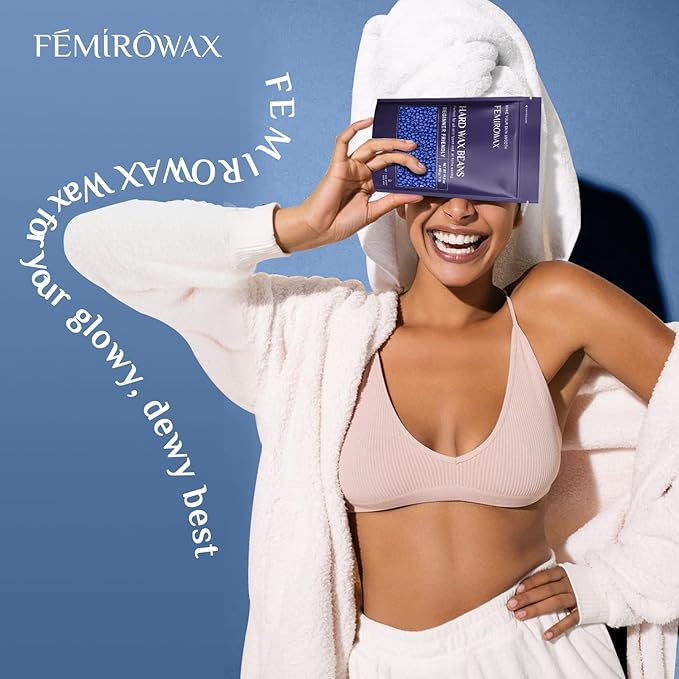 Wax Beads, 1lb Hard Wax Beans for Hair Removal Sensitive Skin with Chamomile Formula Waxing Beads for Full Body Brazilian Bikini Face Eyebrow at Home Wax Refill for Women Men