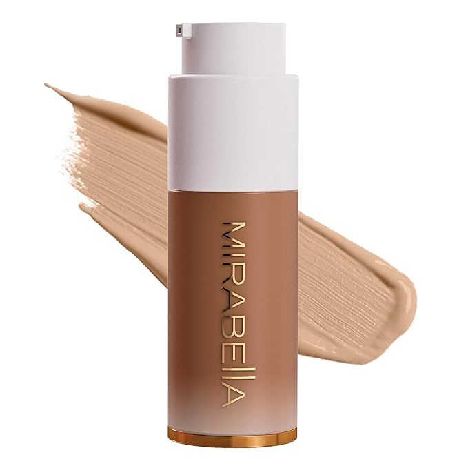 Mirabella Invincible For All HD Liquid Foundation - Anti-Aging Full Coverage Liquid Face Makeup - Moisturizing, Hydrating & Lightweight Foundation for All Skin Types (Tan T180)