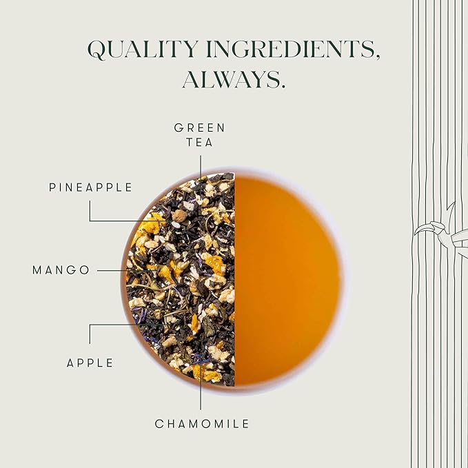 Luxmi Estates Indian Passion Organic Mango Passion Fruit Green Tea (50 Tea Bags) Mildly Caffeinated Tea Bags For Detox, Cleansing, and Digestion, With Certified Organic Darjeeling Makaibari Green Tea