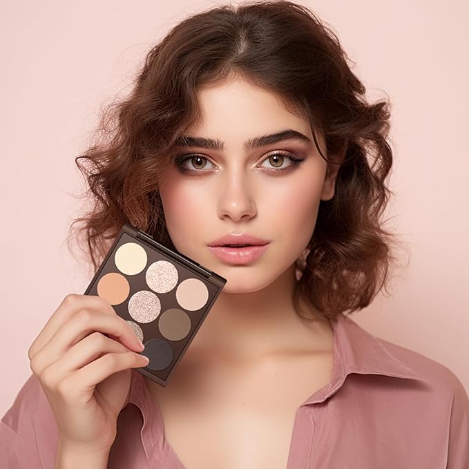 Neutral Eyeshadow Palette, Nude Eyeshadow Palette, Matte Eye Shadow Makeup Palette with Mirror, Long-Lasting Wear, Vegan, Cruelty-Free - 0.5oz (Satin Nude)