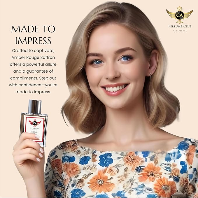 CA Perfume Impression of Amber Rouge Saffron for Women and Men Long Lasting Unisex Fragrance Eau De Parfum 1.7 Fl Oz 50ml