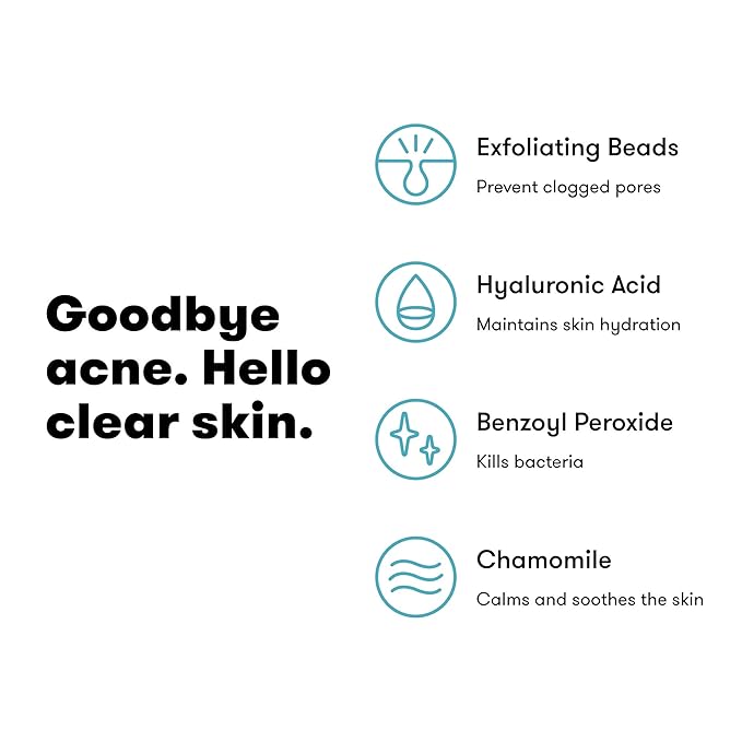 Proactiv Acne Cleanser - Benzoyl Peroxide Face Wash and Acne Treatment - Daily Facial Cleanser and Hyularonic Acid Moisturizer with Exfoliating Beads - 60 Day Supply, 4 Oz