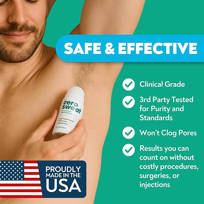 ZeroSweat Antiperspirant Deodorant | Clinical Strength Hyperhidrosis Treatment - Reduces Armpit Sweat (2 Pack)