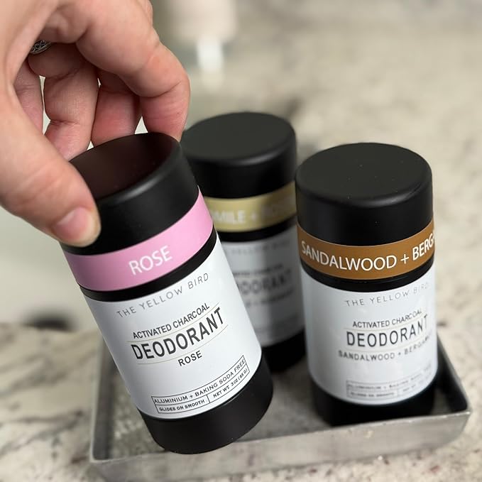 Sandalwood & Bergamot Natural Deodorant – Aluminum-Free, Baking Soda-Free Stick, Sensitive Skin Formula with Activated Charcoal – 3 oz, For Men, Women, Teens - Made in USA