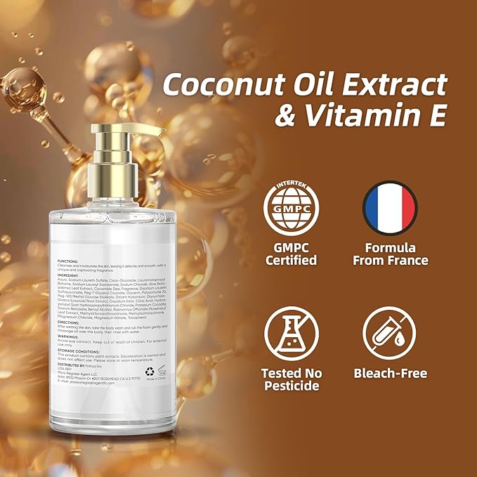 Vassili Fragrance Body Wash - Long-Lasting Aroma with Exotic Notes,Moisturizing & Gentle,For All Skin Types,Easy Rinse,12.3fl oz (Muskwood Whisper)